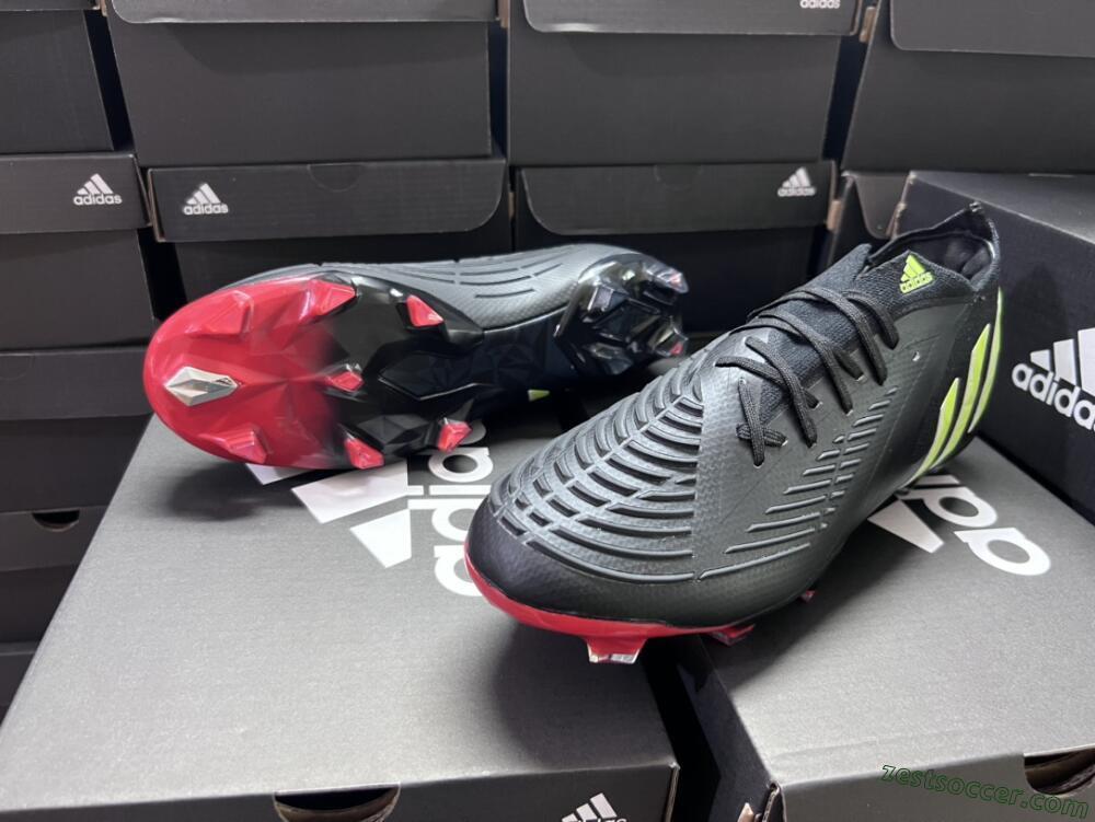 Adidas Predator Edge Geometric.1 Low FG Low-Tops Soccer Cleats - Black/Yellow/Red