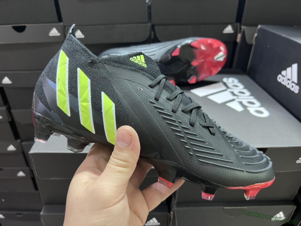 Adidas Predator Edge Geometric.1 Low FG Low-Tops Soccer Cleats - Black/Yellow/Red