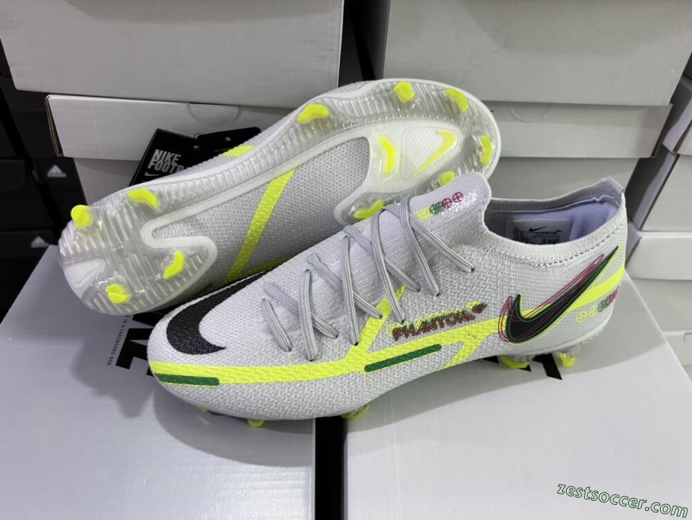 Nike Phantom GT 2 Elite FG Low-Tops Soccer Cleats - White/Green