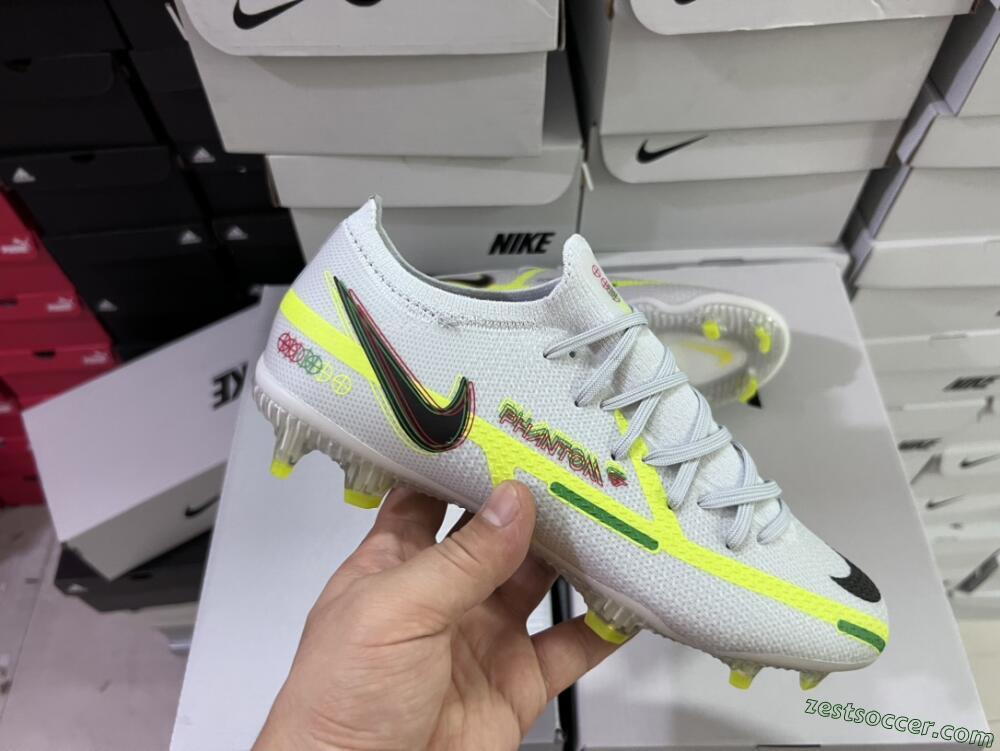 Nike Phantom GT 2 Elite FG Low-Tops Soccer Cleats - White/Green
