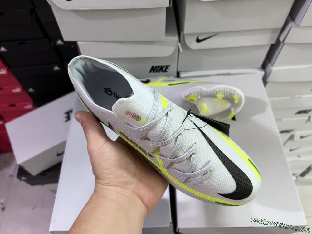 Nike Phantom GT 2 Elite FG Low-Tops Soccer Cleats - White/Green