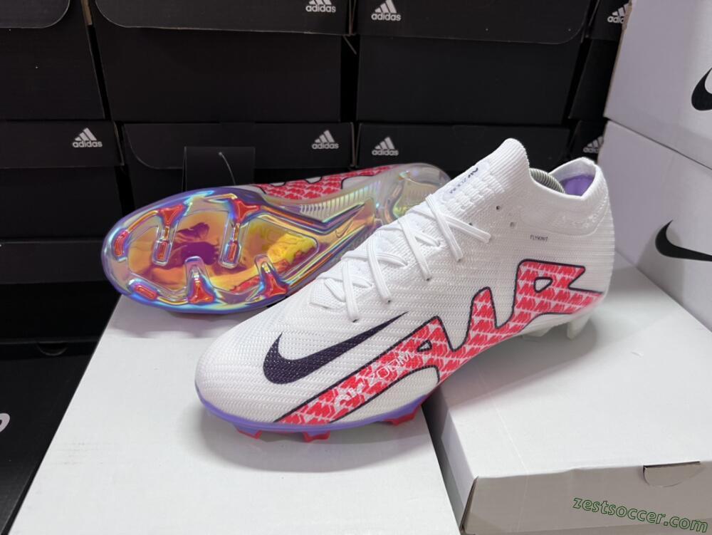 Nike Air Zoom Mercurial Vapor 15 Elite FG Low-Tops Soccer Cleats - White/Red
