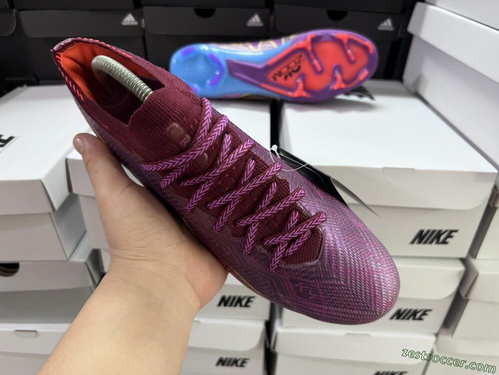 Nike Air Zoom Mercurial Vapor 15 Elite FG Low-Tops Soccer Cleats - Purple/Blue/Gold