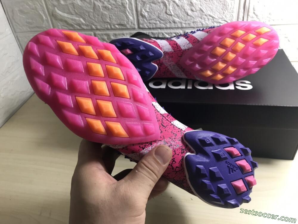 Adidas Predator Freak+ TF High-Tops Soccer Shoes - Black/Purple/Pink