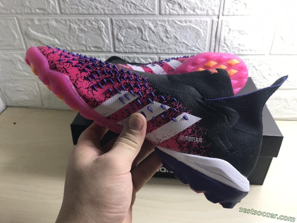 Adidas Predator Freak+ TF High-Tops Soccer Shoes - Black/Purple/Pink