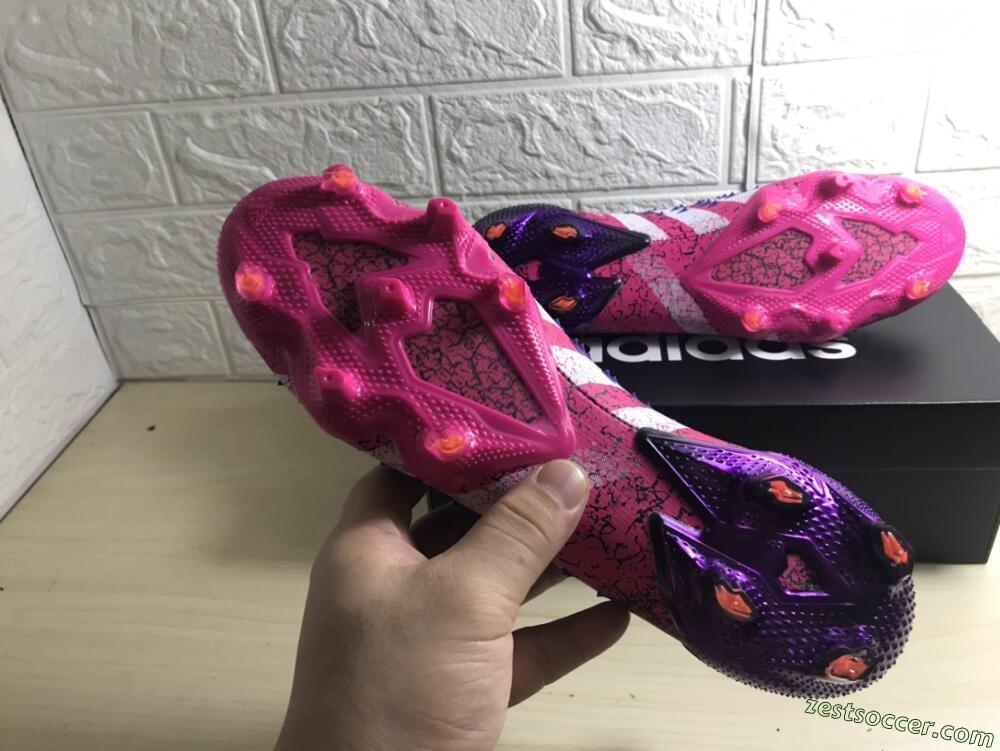 Adidas Predator Freak.1 FG Low-Tops Soccer Cleats - Black/Pink/Purple