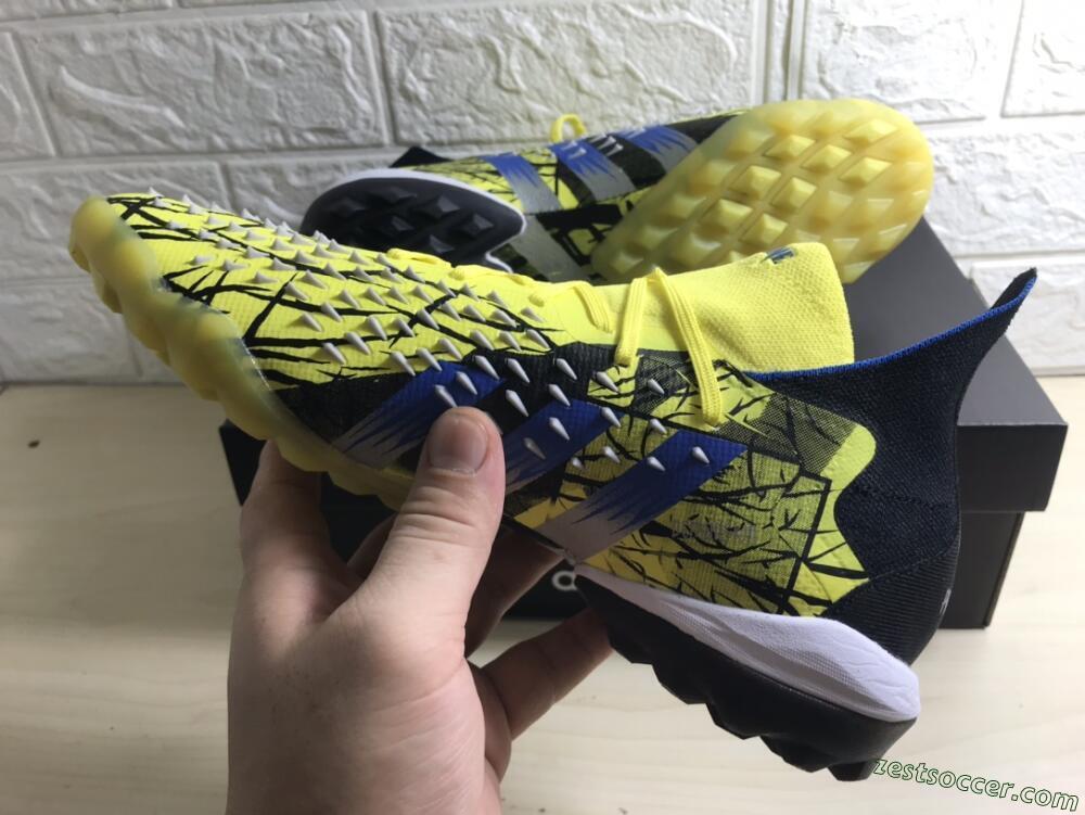 Adidas Predator Freak.1 TF High-Tops Soccer Shoes - Yellow/Black/Blue
