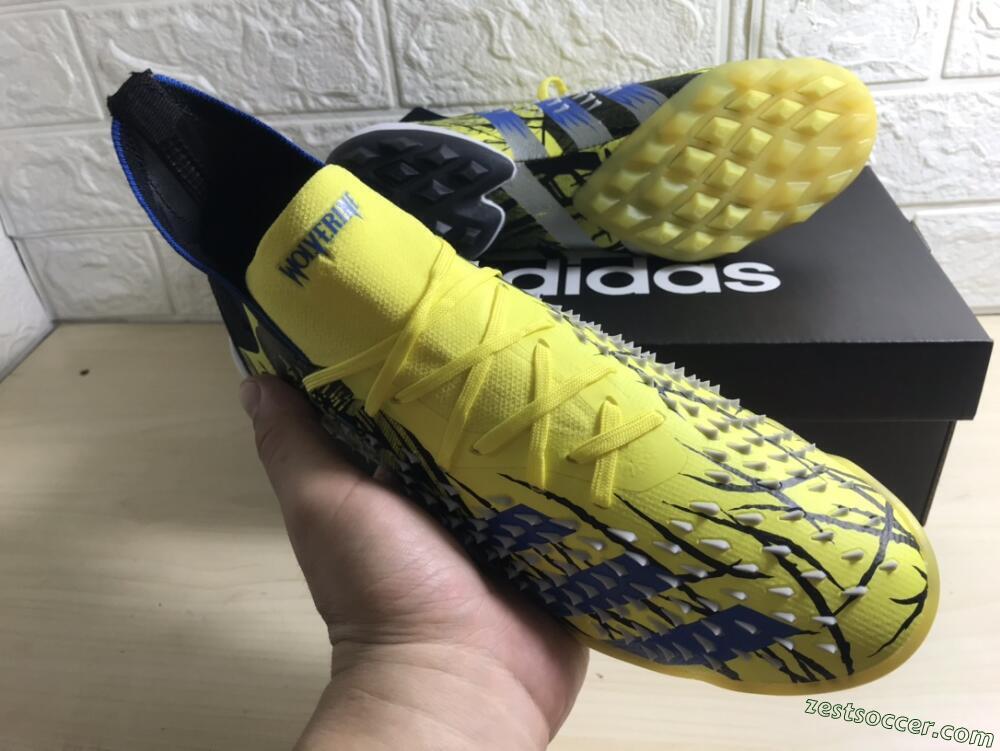 Adidas Predator Freak.1 TF High-Tops Soccer Shoes - Yellow/Black/Blue