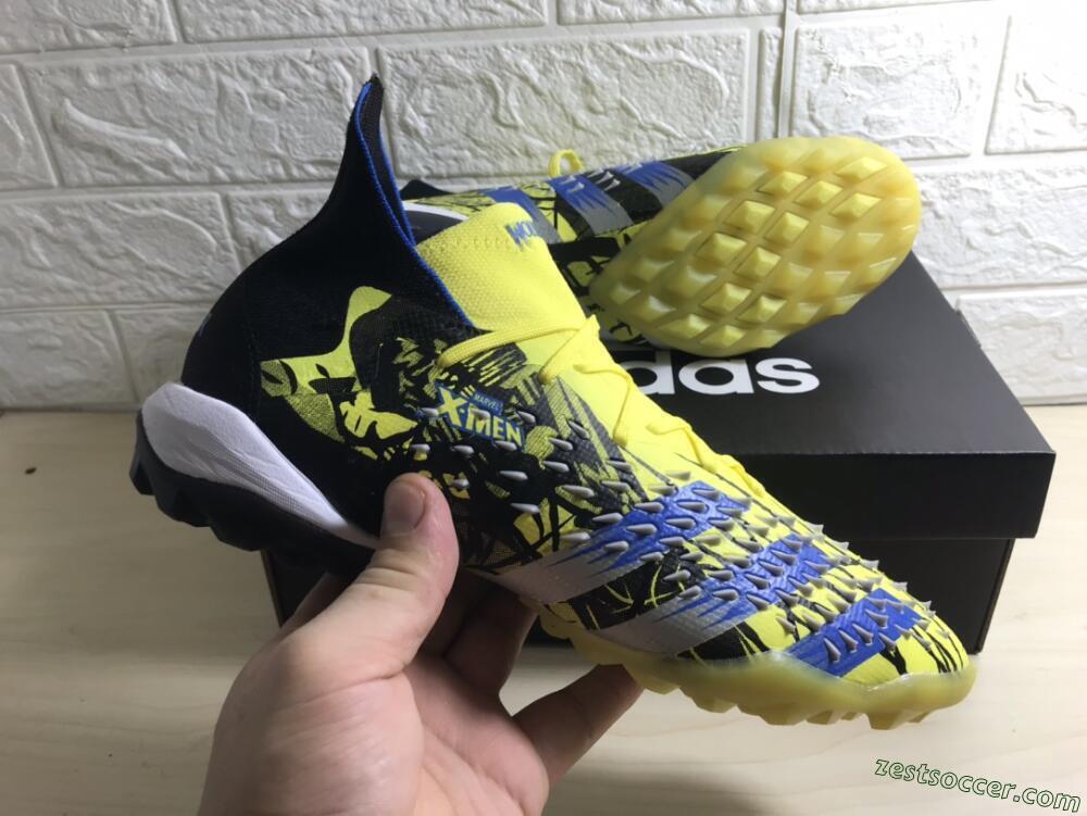 Adidas Predator Freak.1 TF High-Tops Soccer Shoes - Yellow/Black/Blue
