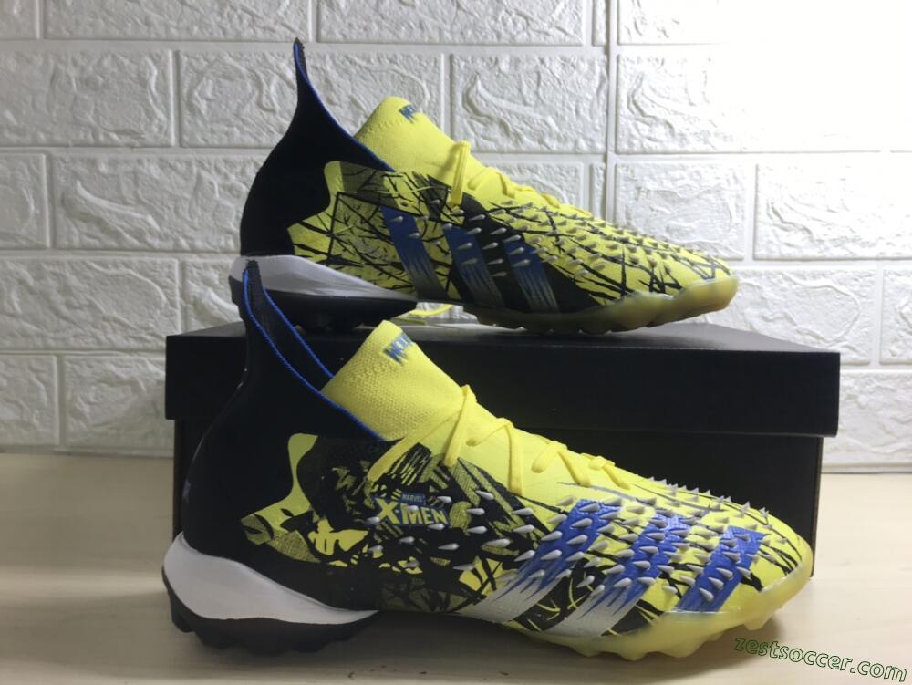 Adidas Predator Freak.1 TF High-Tops Soccer Shoes - Yellow/Black/Blue