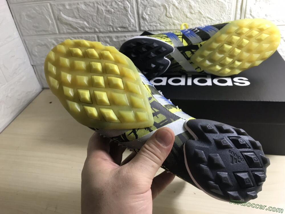 Adidas Predator Freak.1 TF High-Tops Soccer Shoes - Yellow/Black/Blue