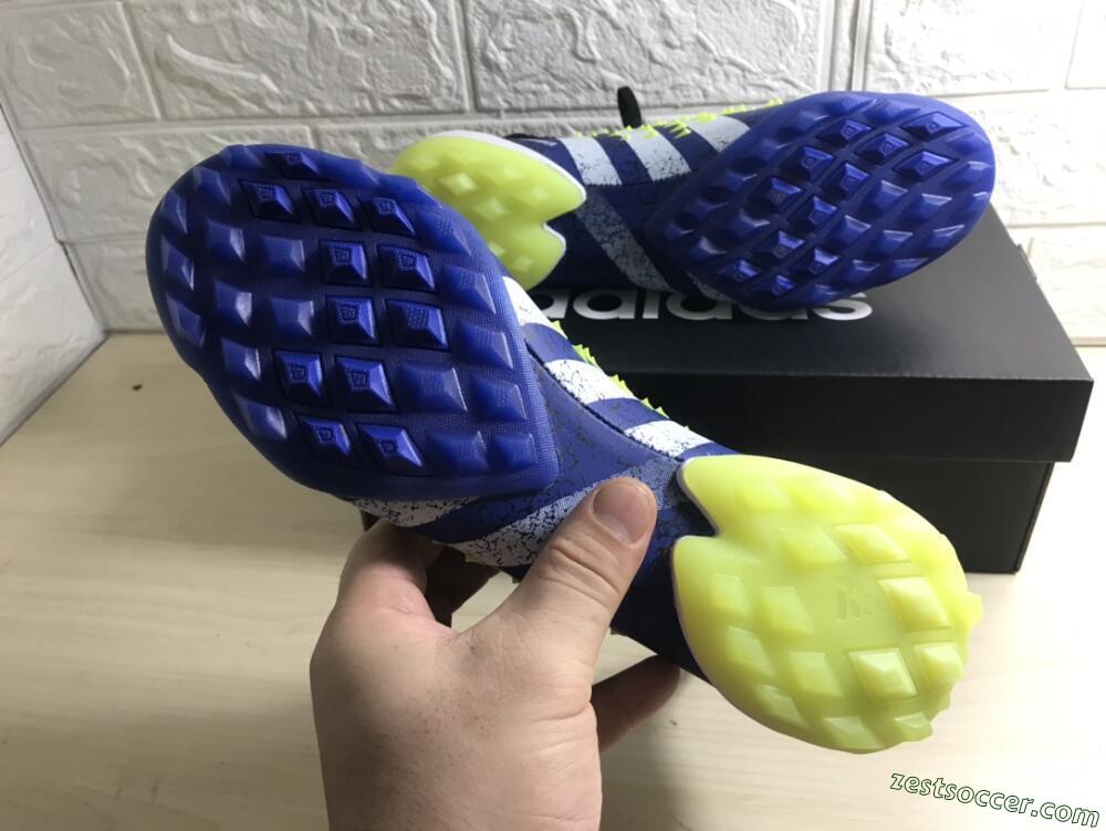 Adidas Predator Freak+ TF High-Tops Soccer Shoes - Black/Blue/Green