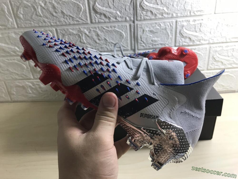 Adidas Predator Freak.1 FG High-Tops Soccer Cleats - Sliver/Black/Red