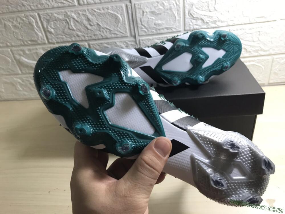 Adidas Predator Freak+ FG High-Tops Soccer Cleats - White/Black/Green