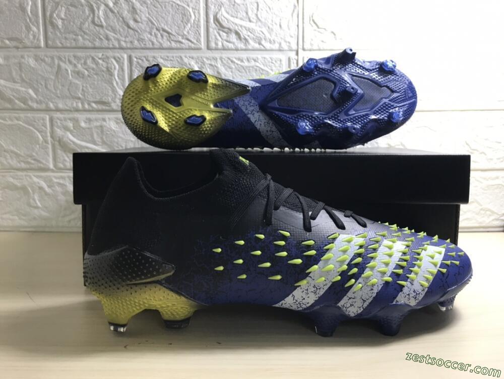 Adidas Predator Freak.1 Low FG Low-Tops Soccer Cleats - Black/Blue/Green