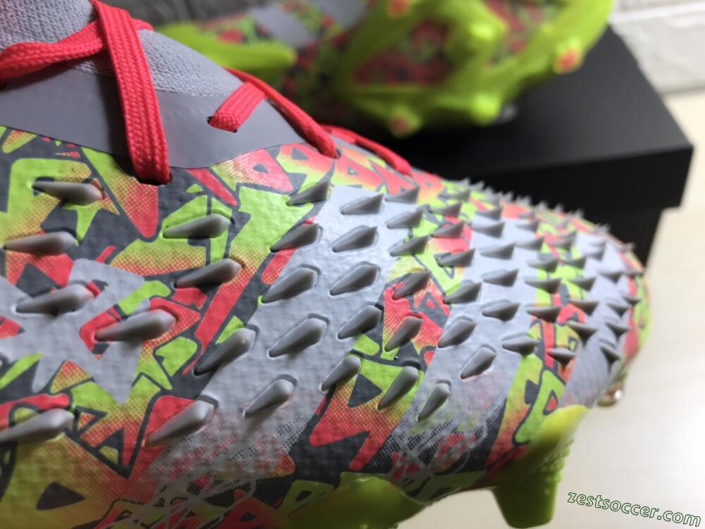 Adidas Predator Freak.1 FG High-Tops Soccer Cleats - Grey/Yellow/Orange