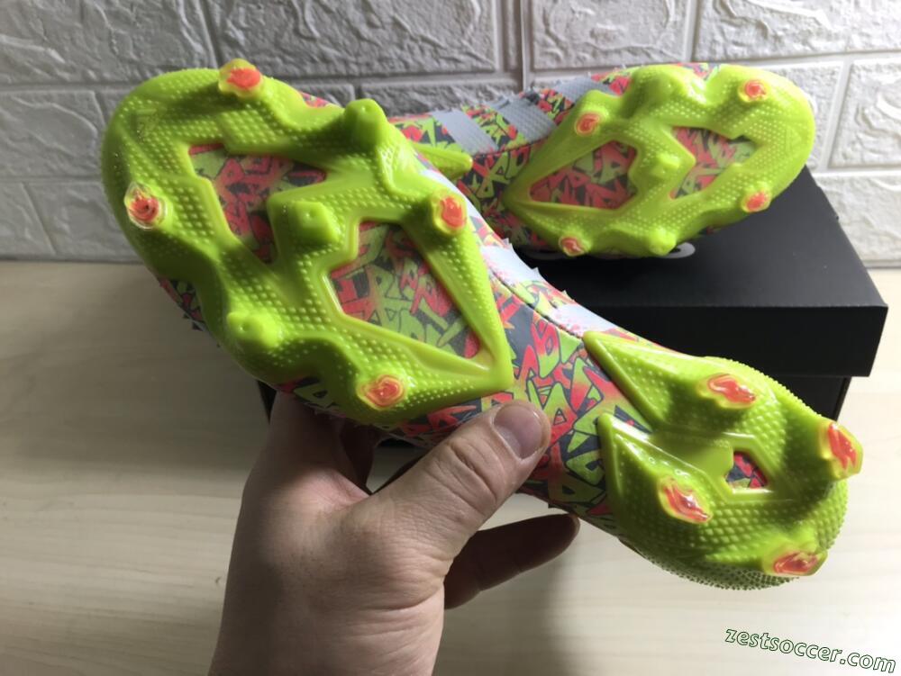 Adidas Predator Freak.1 FG High-Tops Soccer Cleats - Grey/Yellow/Orange