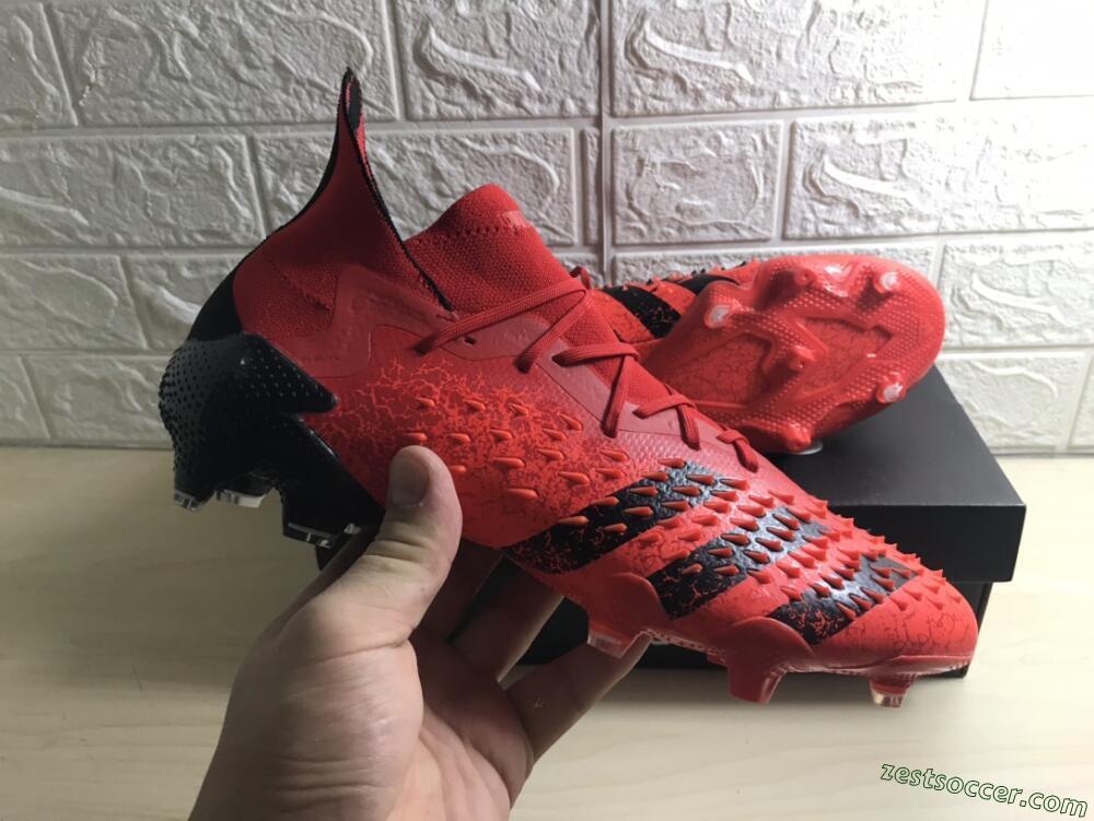 Adidas Predator Freak.1 FG High-Tops Soccer Cleats - Red/Black