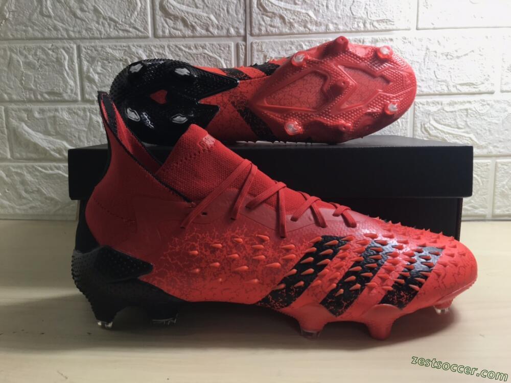 Adidas Predator Freak.1 FG High-Tops Soccer Cleats - Red/Black