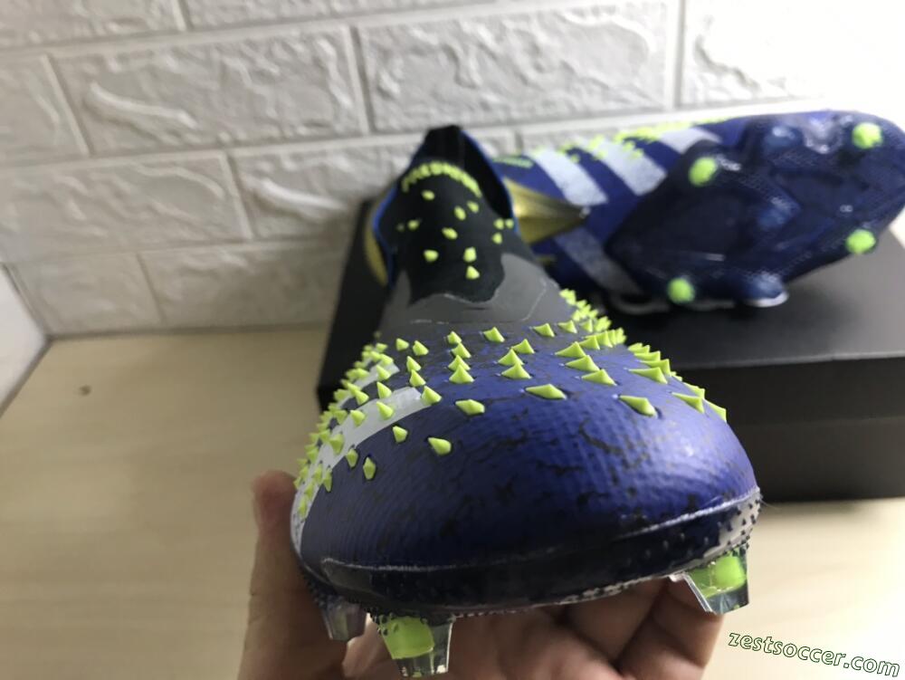 Adidas Predator Freak+ FG High-Tops Soccer Cleats - Black/White/Blue