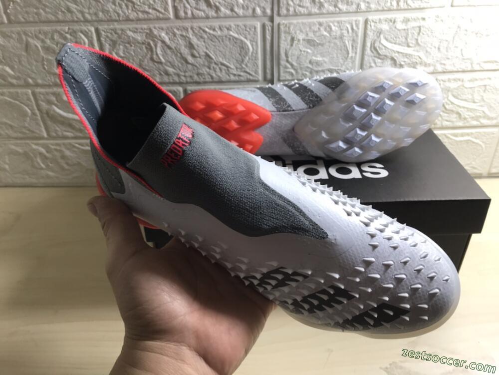 Adidas Predator Freak+ TF High-Tops Soccer Shoes - White/Grey/Red