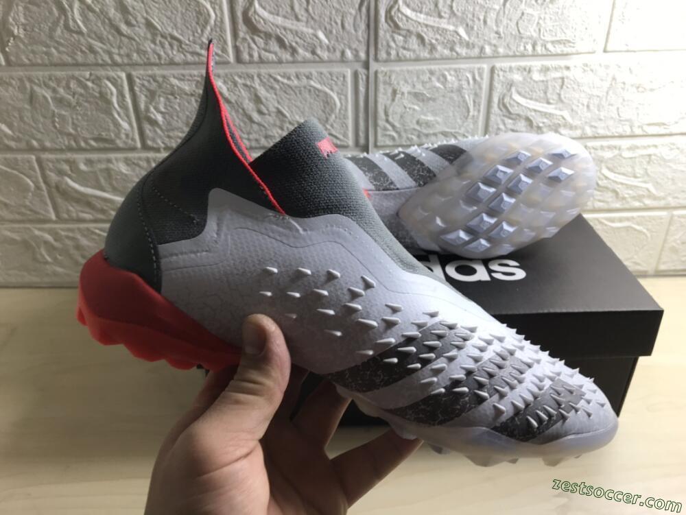 Adidas Predator Freak+ TF High-Tops Soccer Shoes - White/Grey/Red