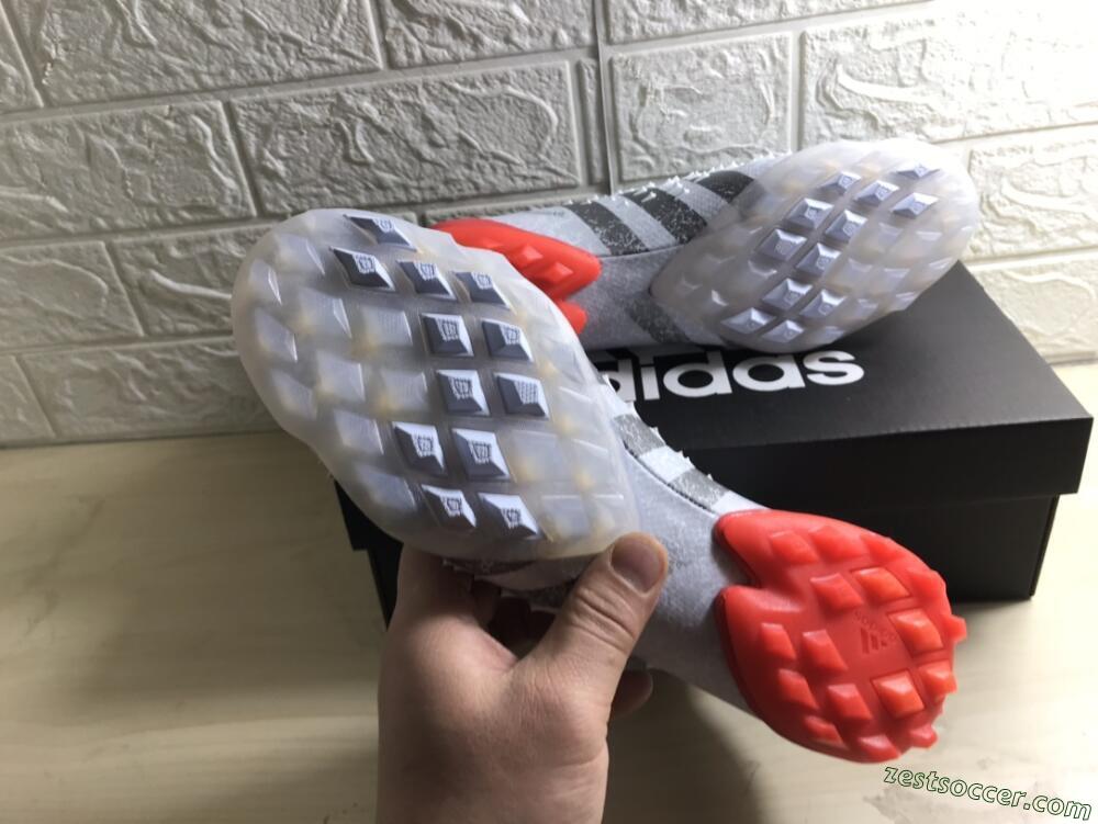 Adidas Predator Freak+ TF High-Tops Soccer Shoes - White/Grey/Red
