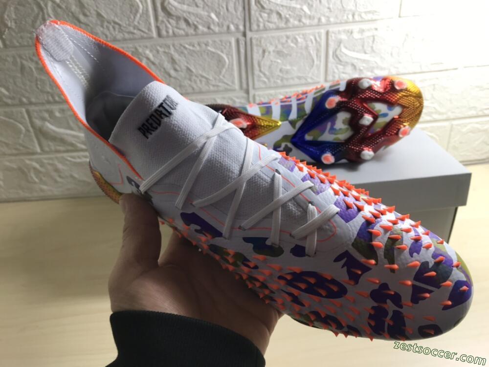 Adidas Predator Freak.1 FG High-Tops Soccer Cleats - White/Rainbow