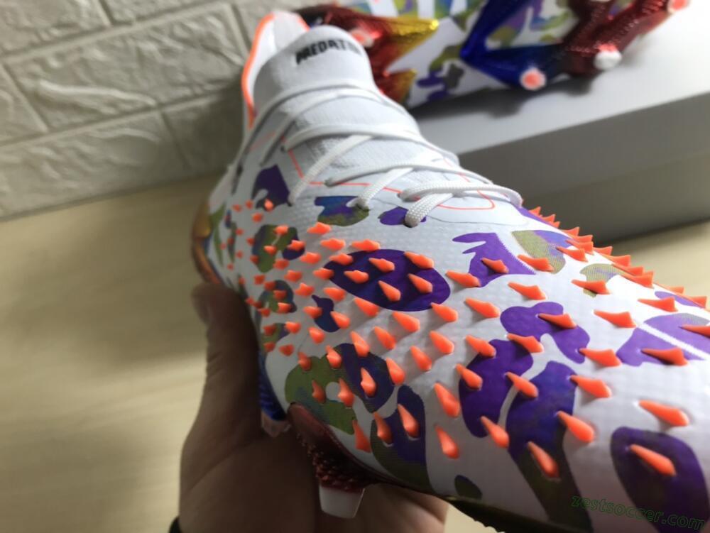 Adidas Predator Freak.1 FG High-Tops Soccer Cleats - White/Rainbow