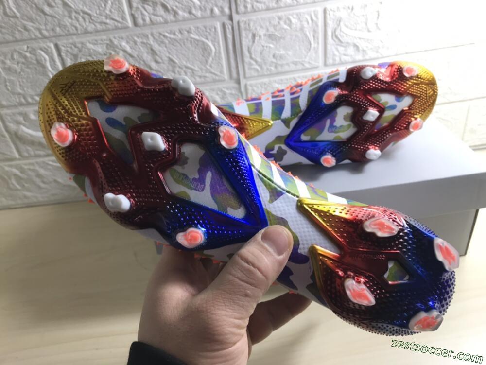 Adidas Predator Freak.1 FG High-Tops Soccer Cleats - White/Rainbow