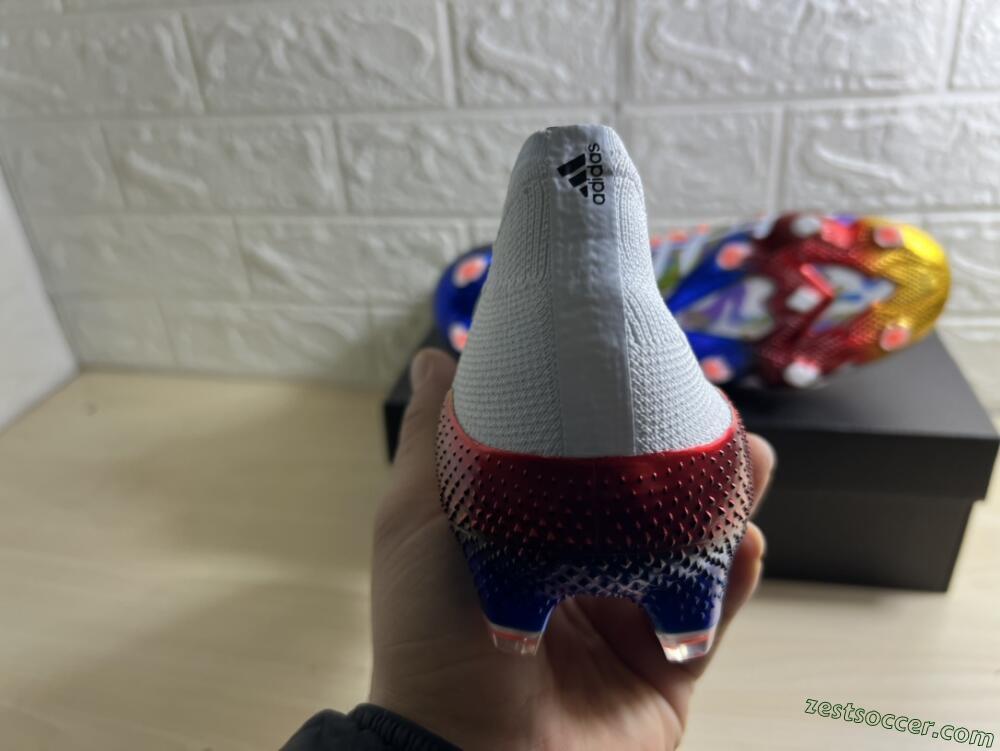 Adidas Predator Freak.1 Low FG High-Tops Soccer Cleats - White/Blue/Orange/Gold