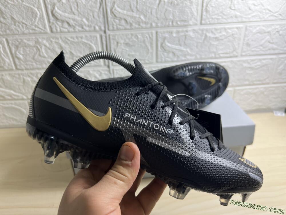 Nike Phantom GT 2 FG Low-Tops Soccer Cleats - Black/Silver/Gold