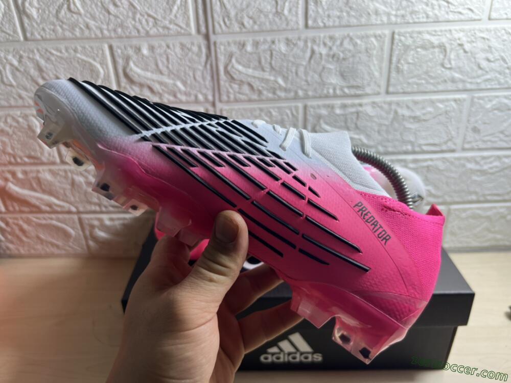 Adidas Predator Edge.1 FG High-Tops Soccer Cleats - White/Pink