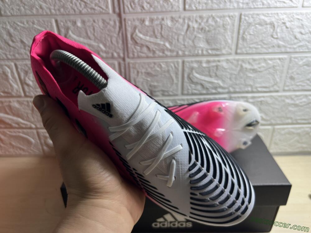 Adidas Predator Edge.1 FG High-Tops Soccer Cleats - White/Pink