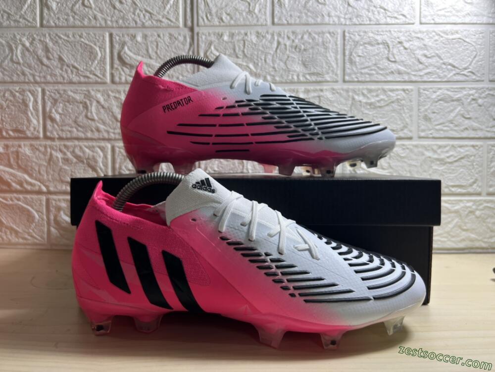 Adidas Predator Edge.1 FG High-Tops Soccer Cleats - White/Pink
