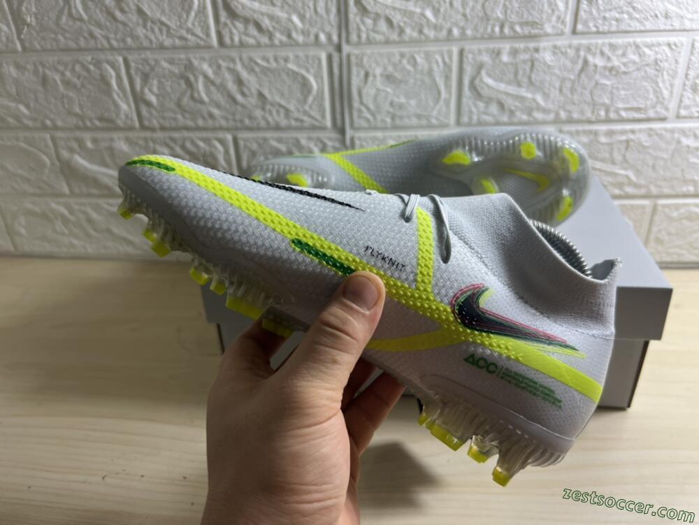 Nike Phantom GT 2 DF Elite FG High-Tops Soccer Cleats - White/Green