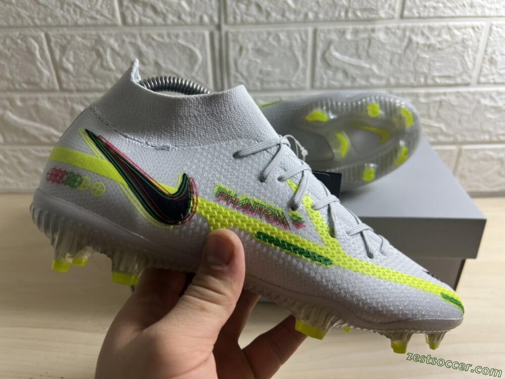Nike Phantom GT 2 DF Elite FG High-Tops Soccer Cleats - White/Green