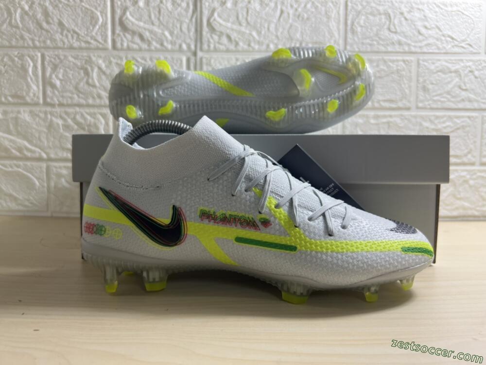 Nike Phantom GT 2 DF Elite FG High-Tops Soccer Cleats - White/Green