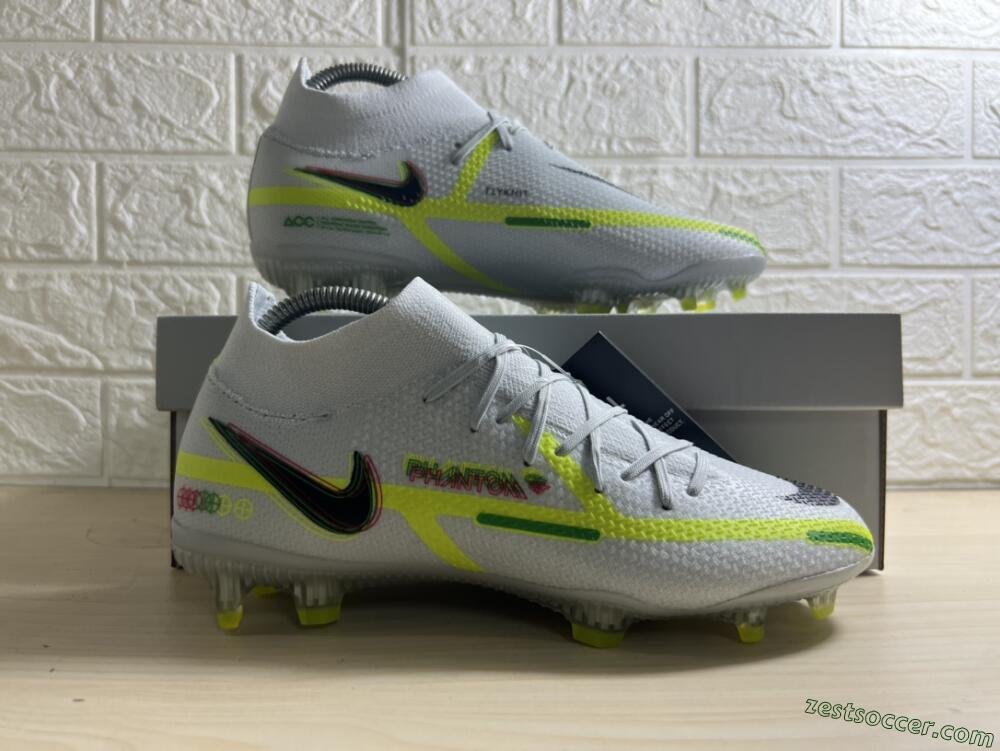 Nike Phantom GT 2 DF Elite FG High-Tops Soccer Cleats - White/Green