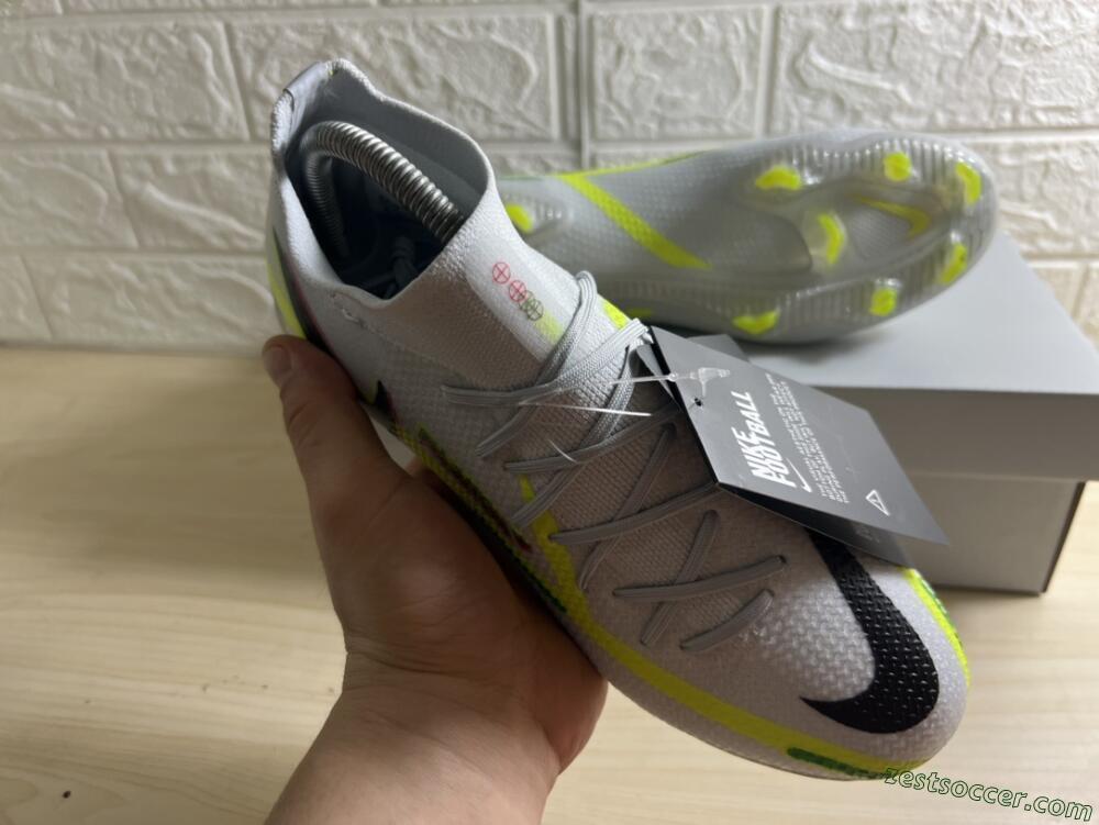 Nike Phantom GT 2 DF Elite FG High-Tops Soccer Cleats - White/Green
