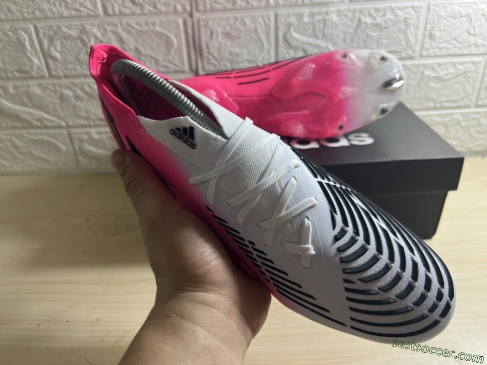 Adidas Predator Edge.1 Low FG Low-Tops Soccer Cleats - White/Pink