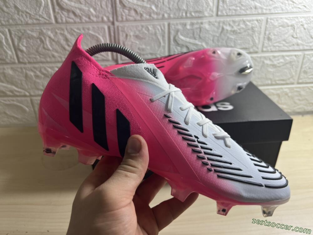 Adidas Predator Edge.1 Low FG Low-Tops Soccer Cleats - White/Pink