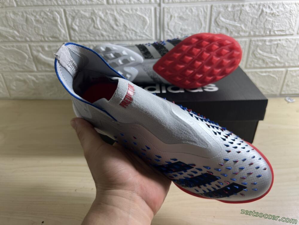 Adidas Predator Freak+ TF High-Tops Soccer Shoes - Silver/Blue/Red