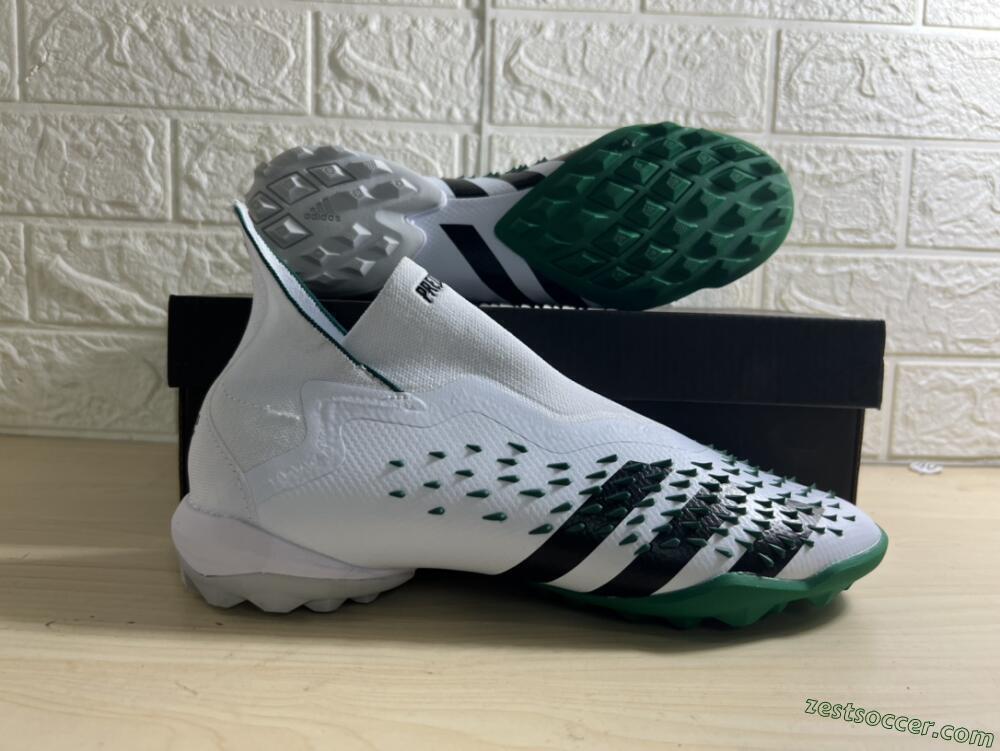 Adidas Predator Freak+ TF High-Tops Soccer Shoes - White/Green/Black