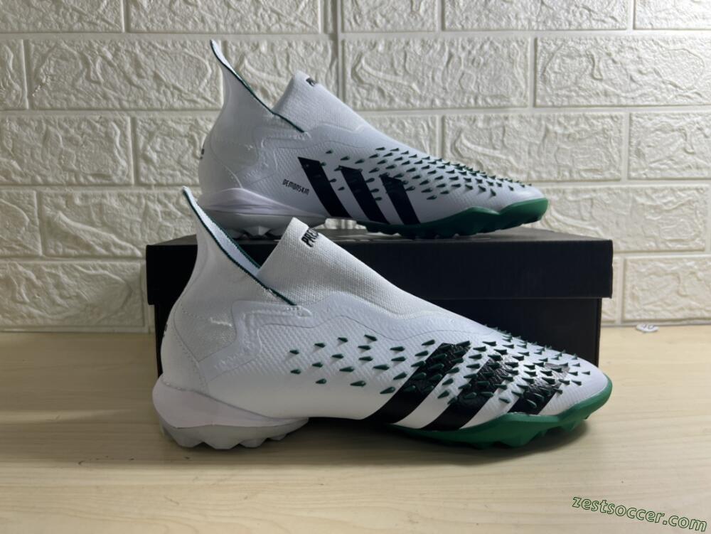 Adidas Predator Freak+ TF High-Tops Soccer Shoes - White/Green/Black