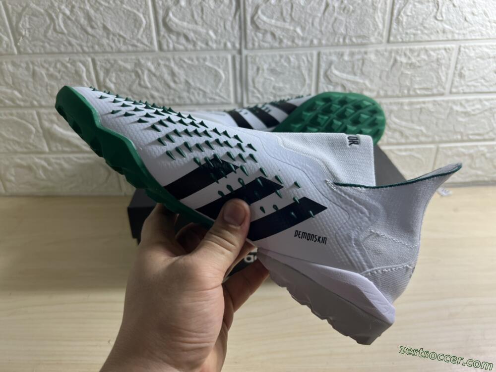 Adidas Predator Freak+ TF High-Tops Soccer Shoes - White/Green/Black