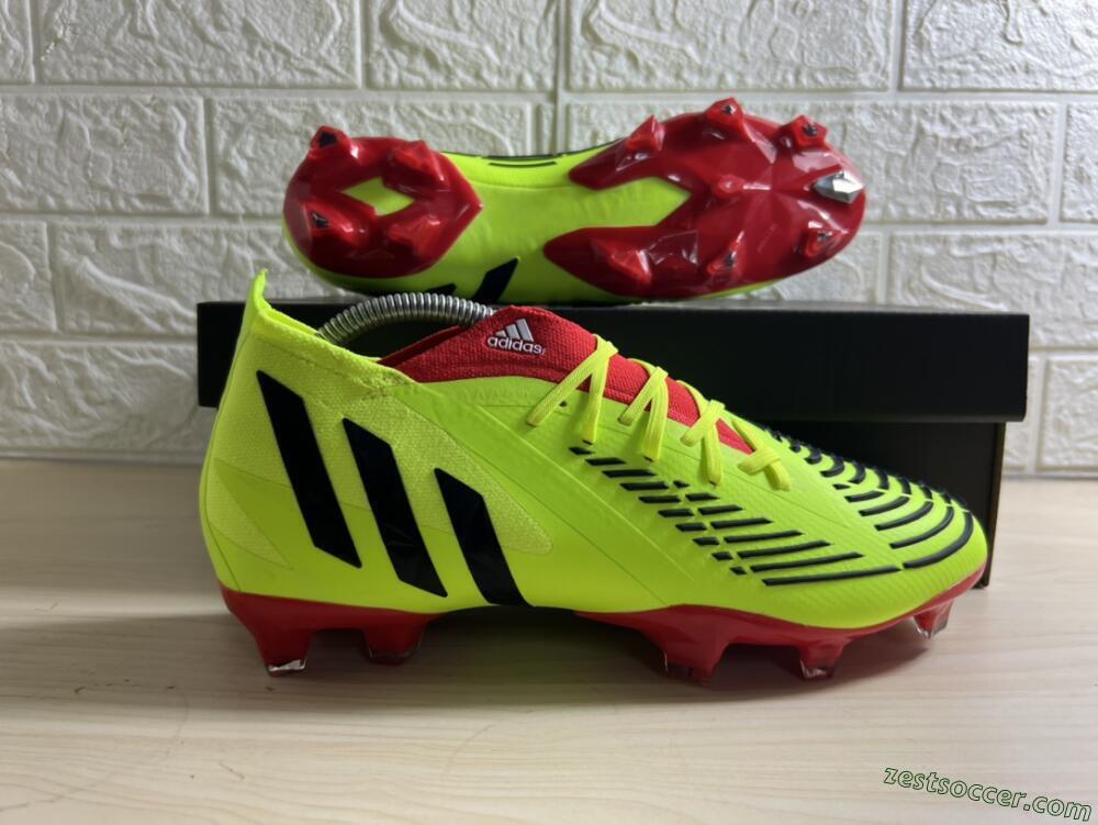 Adidas Predator Edge Geometric.1 FG High-Tops Soccer Cleats - Green/Red