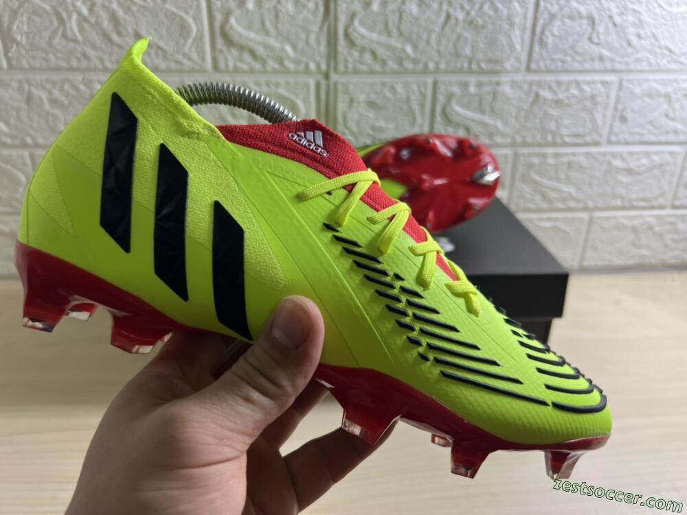 Adidas Predator Edge Geometric.1 FG High-Tops Soccer Cleats - Green/Red
