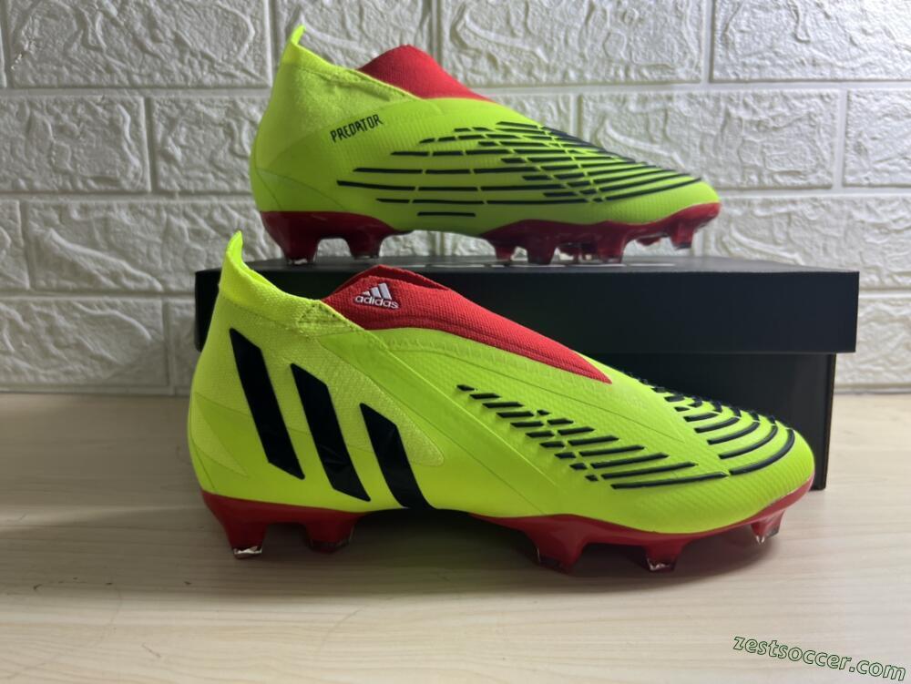 Adidas Predator Edge Geometric+ FG High-Tops Soccer Cleats - Green/Red