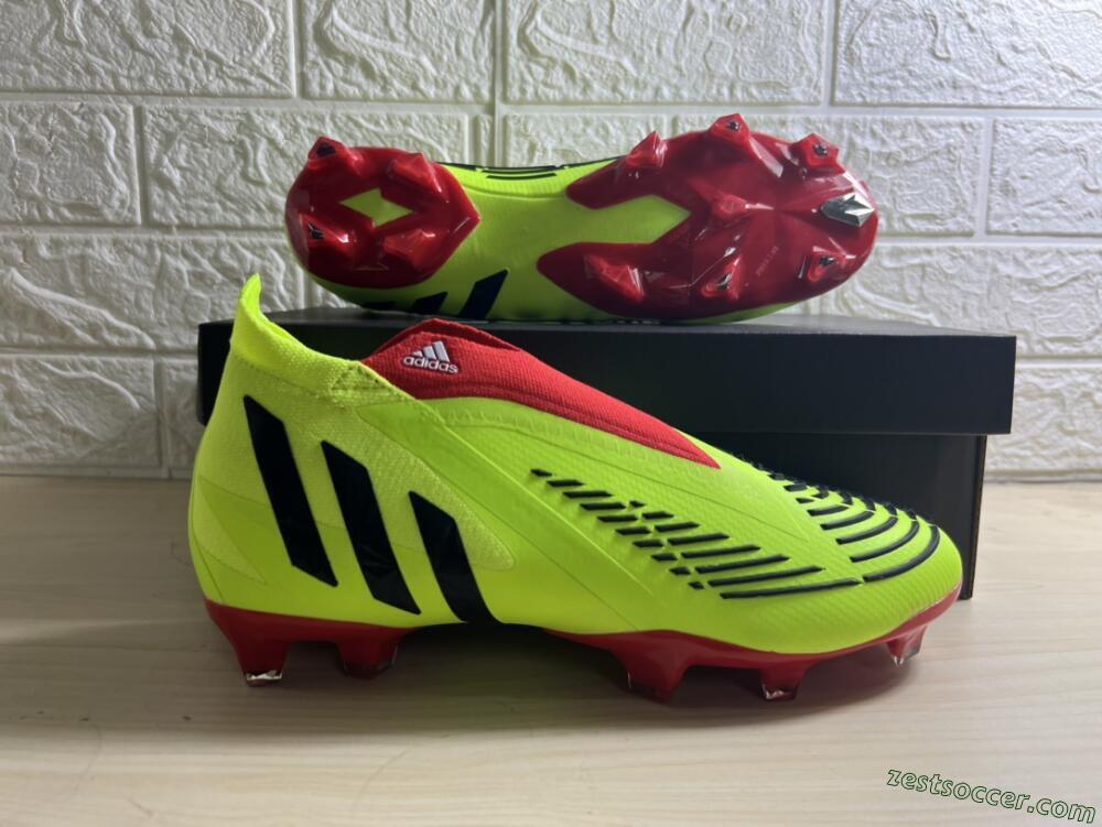 Adidas Predator Edge Geometric+ FG High-Tops Soccer Cleats - Green/Red